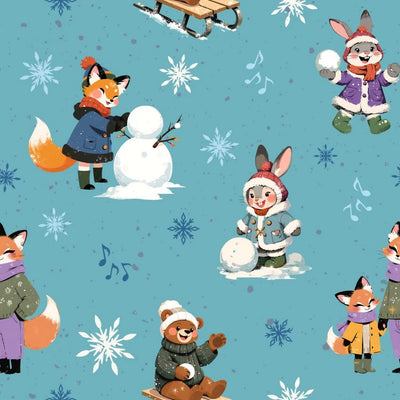 Christmas With Cooper Snow Bunny | Fin Fabrics | FINCWC-6