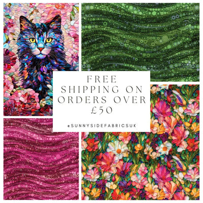 Camelot Fabrics, Stained Glass Flower Garden, Gigi in the Garden Cotton Fabric