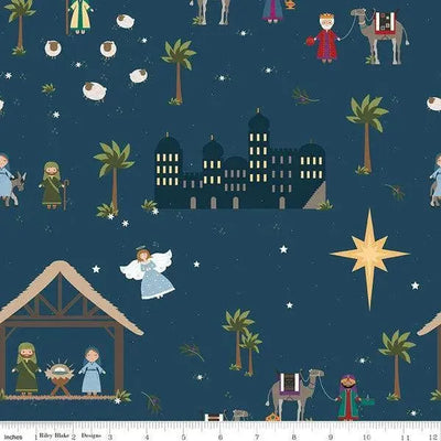 Riley Blake, Silent Night, Main Night Sparkle Cotton Fabric