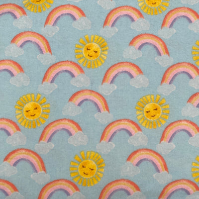 3 Wishes Fabric, Pixie Dust, Rainbows Brushed Cotton Flannel