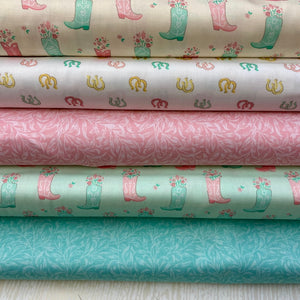 Camelot Fabrics, Rodeo Rose Cowboy Boots, Cotton Fabric Bundle