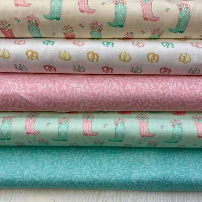Camelot Fabrics, Rodeo Rose Cowboy Boots, Cotton Fabric Bundle