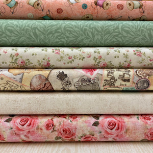 Quilting Treasures, Sew Shabby Chic, Sage Cotton Fabric Bundle