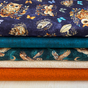 Quilting Treasures, Night Owls Rust Cotton Fabric Bundle