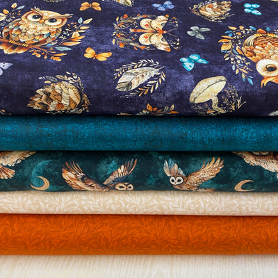 Quilting Treasures, Night Owls Rust Cotton Fabric Bundle