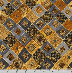 Robert Kaufman, Black and Gold Gustav Klimt, Cotton Fabric