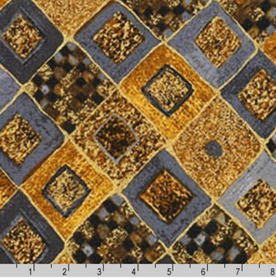 Robert Kaufman, Black and Gold Gustav Klimt, Cotton Fabric