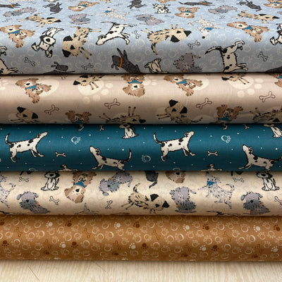 Craft Cotton Ruff and Tumble, Doodle Dogs Cotton Fabric Bundle