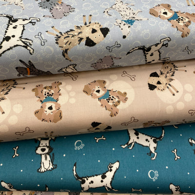 Craft Cotton Ruff and Tumble, Doodle Dogs Cotton Fabric Bundle