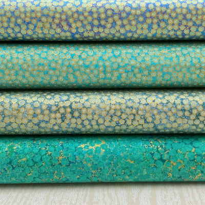 Northcott Fabrics Shimmer, Peacock Bundle Cotton Fabric - Great Blender Fabrics