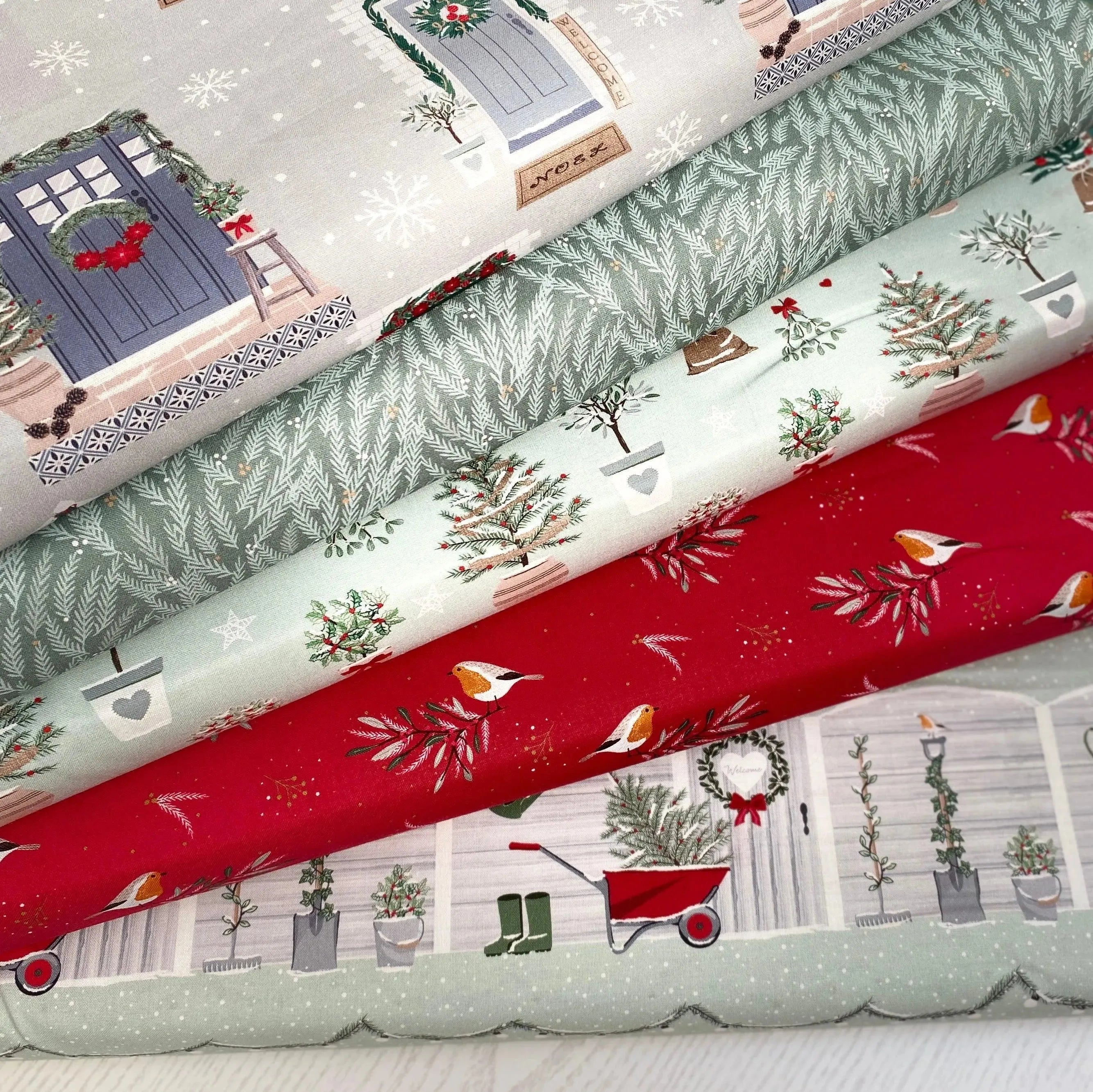 Welcome Home, Christmas Front Doors Fat Quarter Bundle | Sunnyside ...