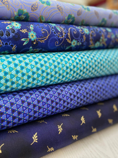 Robert Kaufman, Jaikumari Midnight Blue, Cotton Fabric