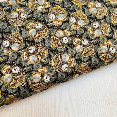 Time Travel, Skulls, Steampunk Cotton Fabric