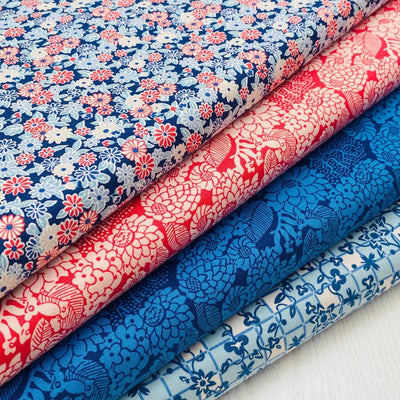 Liberty, Arthurs Garden, Dahlias Fabric Bundle, Quilting Cotton Fabric