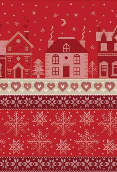 Stuart Hillard, Double Print Border, Cross Stitch Christmas Fabric
