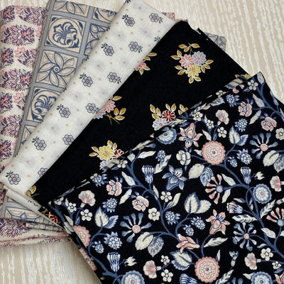 Liberty - The Emporium Collection Grey, Cotton Fabric Fat Quarter Bundle