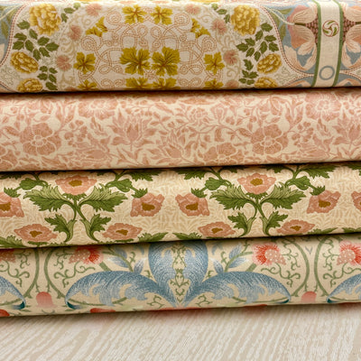 William Morris,  Mallow Bundle, Morris Muses, Organic Cotton Fabric