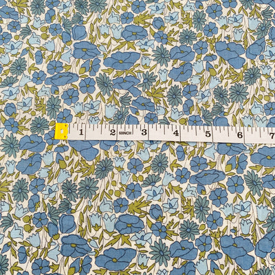 Peter Horton, Pima Cotton Lawn, Blue Poppy Floral