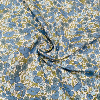 Peter Horton, Pima Cotton Lawn, Blue Poppy Floral