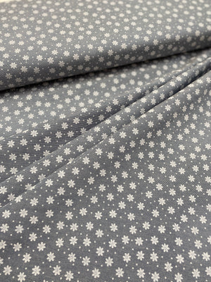 Lacquer Print Grey/Blue Polycotton