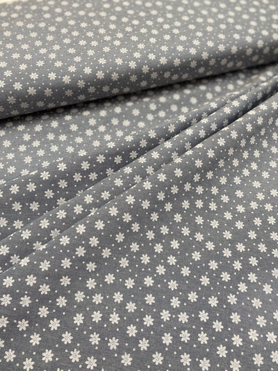 Lacquer Print Grey/Blue Polycotton