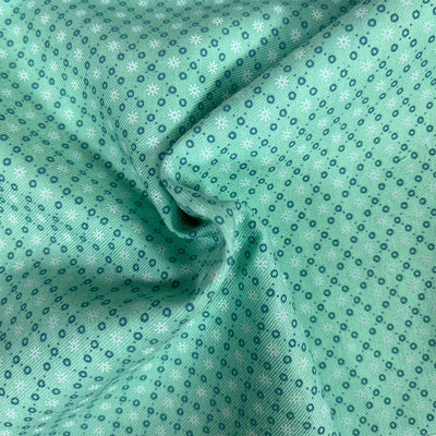 Green Dots and Diamonds Polycotton