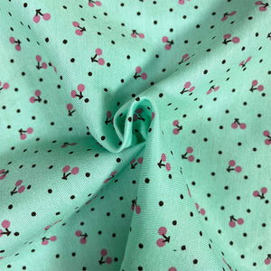 Green Cherry Polycotton