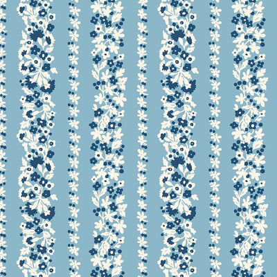 Liberty, Topiary Stripe, Denim Florals, Quilting Cotton Fabric