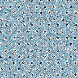 Liberty Lily Trail Denim Florals Quilting Cotton Fabric