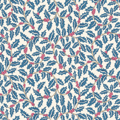 Liberty, Festive Greetings, Swirling Holly, Quilting Cotton Fabric