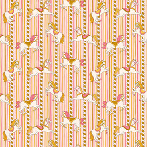 Liberty Summer Fair Emolly Carousel Pink Quilting Cotton Fabric - Ideal Feature Fabric ⭐