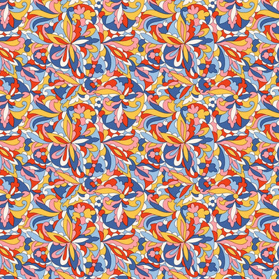 Liberty, Summer Fair, Swirling Kaleidoscope Multi  Quilting Cotton Fabric - Customer Favourite ⭐