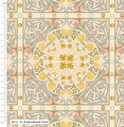 William Morris, Embroidered Cloth, Morris Muses, Organic Cotton Fabric