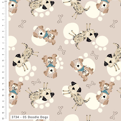 Craft Cotton Ruff and Tumble, Doodle Dogs Cotton Fabric