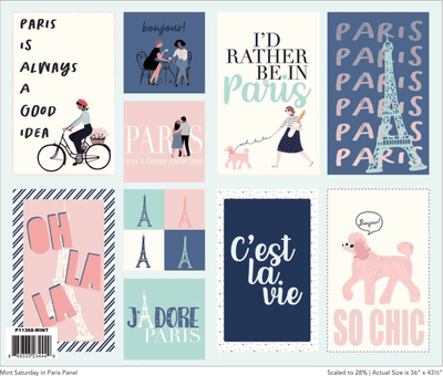 Riley Blake Designs, Paris Panel, Cotton Fabric