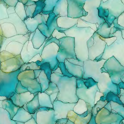 Flight of Beauty Aqua Mosaic Quilting Cotton Fabric – Peggy Collins | Camelot Fabrics