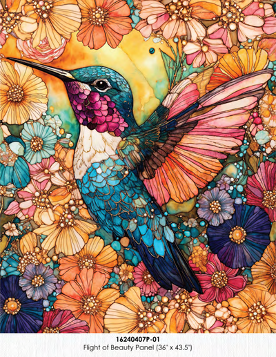 Flight of Beauty Hummingbird Quilting Cotton Fabric Panel – Peggy Collins