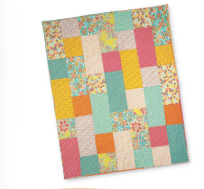 Floral Brights Bubble Gum Quilt Kit - Beginner Friendly Kit