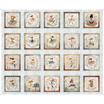 Quilting Treasures, Dancers Dusty Blue Cotton Fabric