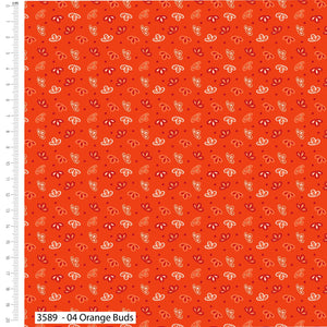 Sunset Paisley Orange Buds Cotton Fabric | The Craft Cotton Company