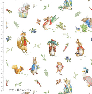 Peter Rabbit, Tales of the Burrow, Characters Cotton Fabric