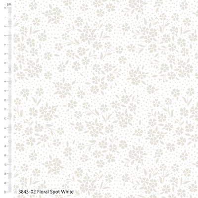 Low Volume White Floral Spot Cotton Fabric | The Craft Cotton Company