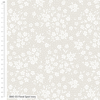 Low Volume Ivory Floral Spot Cotton Fabric | The Craft Cotton Company