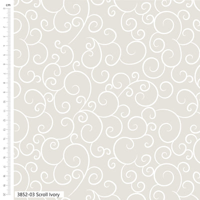 Low Volume Ivory Scroll Cotton Fabric | The Craft Cotton Company