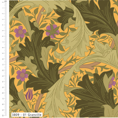 William Morris, Olive Orchard Granville, Organic Cotton Fabric