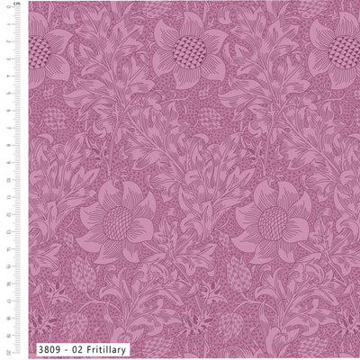 William Morris, Olive Orchard, Fritillary Organic Cotton Fabric