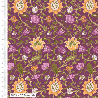 William Morris, Olive Orchard Evenlode, Organic Cotton Fabric