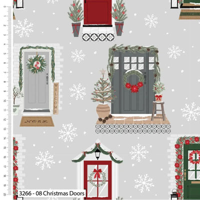 Craft Cotton Fabric, Christmas Doors, Welcome Home Cotton Fabric