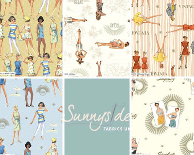Beach Outfits, Simplicity Vintage Cotton Fabric - Sunnyside Fabrics UK - cotton fabric, dressmaking, dressmaking fabric, simplicity fabric, simplicity patterns, vintage dress patterns, vintage simplicity - {{product.type}} - sunnysidefabricsuk.com