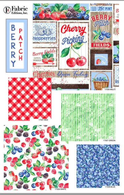 Berry Patch Fat Quarter Bundle - Sunnyside Fabrics UK - bees, berries, Gingham, jam, jam making - {{product.type}} - sunnysidefabricsuk.com